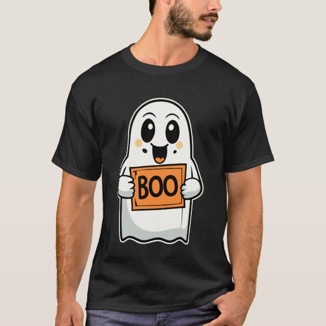 Camiseta Fantasma Fofo renda Bebê Fantasma Abóbora Café com (Frente)