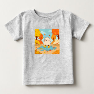 Camiseta Fantasma Fofo Usando Botas de Chuva