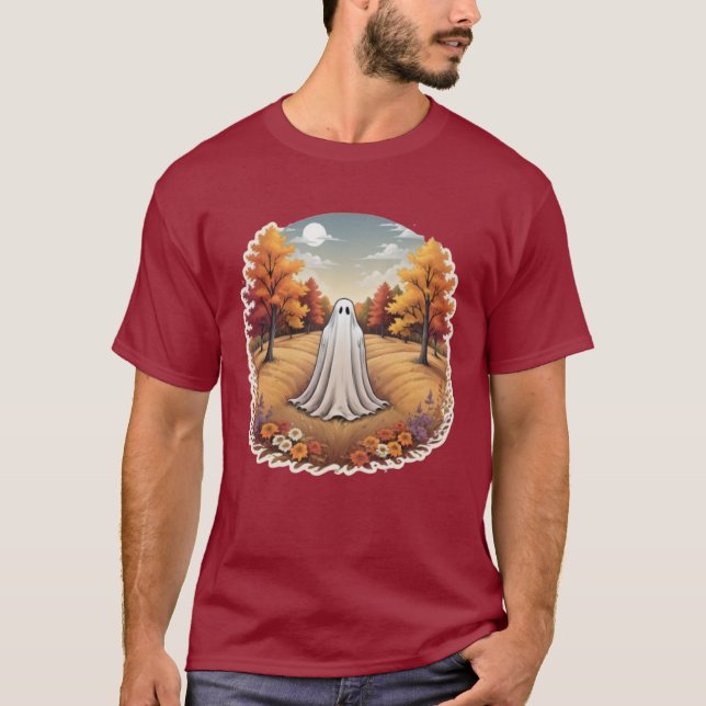 Camiseta Fantasma na Floresta do outono (Frente)