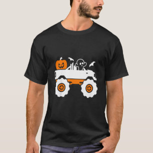 Camiseta Fantasma Pumpkin Andando Monstro Caminhão Preguiço