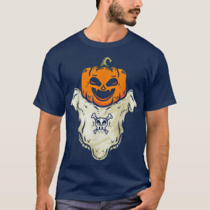 Camiseta Fantasma Pumpkin Preguiçoso Figurino Engraçado Jac
