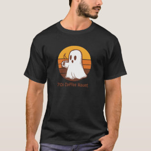 Camiseta Fantasma Retro Café Assombrado dos Anos 70