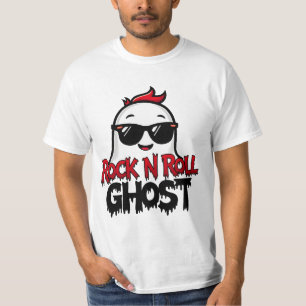 Camiseta Fantasma Rock N Roll, Gráfico Divertido d