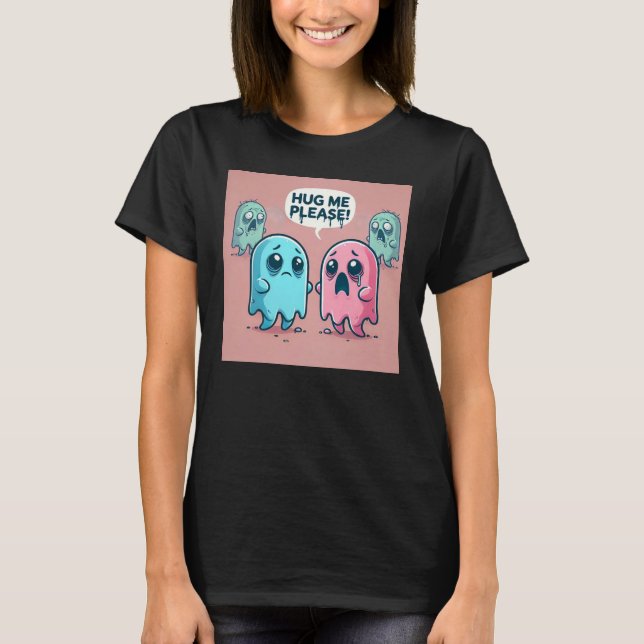 Camiseta Fantasma Rosa Bonita: Abraça-me! :( #15 (Frente)