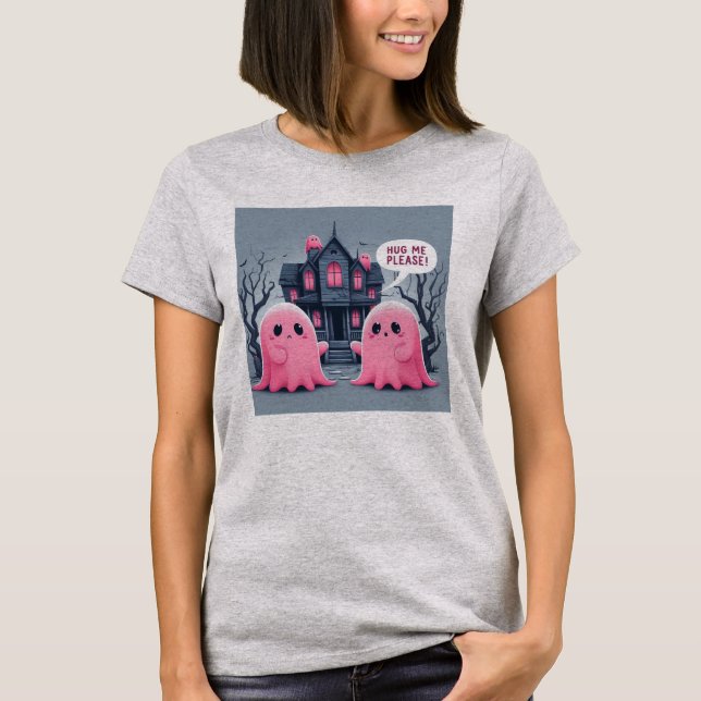 Camiseta Fantasma Rosa Bonita: Abraça-me! :( #20 (Frente)