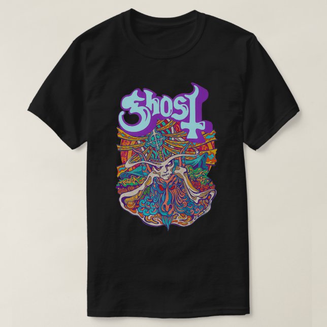 Camiseta Fantasma Sete Polegadas de Prêmio de Pânico Satâni (Frente do Design)
