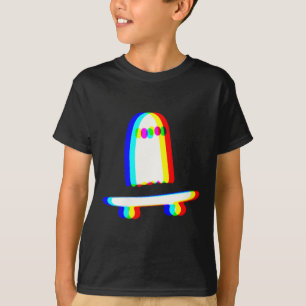 Camiseta Fantasma Skateboard Preguiçoso Roupa de Halloween 