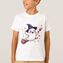 Camiseta Fantasma Voador com Doces Halloween  