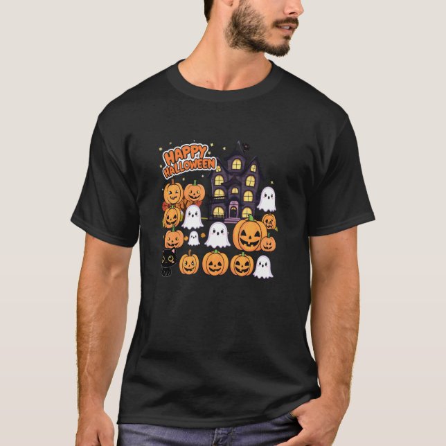 Camiseta Fantasmagóricos fantasmas de casa assombrada de Ha (Frente)