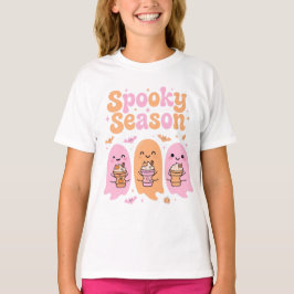 Camiseta Fantasmagóricos Passados Cute Latte de Abóbora Tem