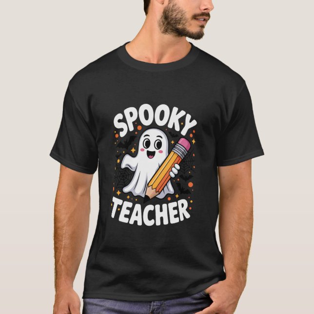 Camiseta Fantasmas Assustadores de Professores com Lápis Fa (Frente)