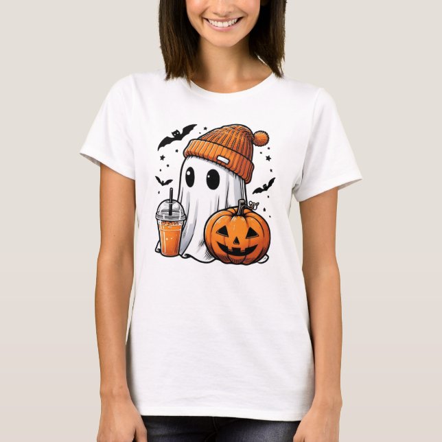 Camiseta Fantasmas Bonitas no Halloween (Frente)