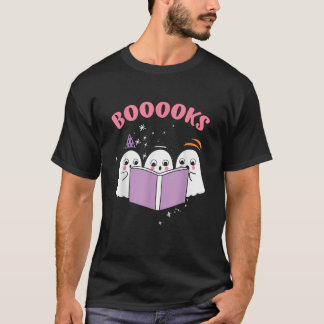 Camiseta Fantasmas Bonitos Lendo Livros Leitura Leitura Cam