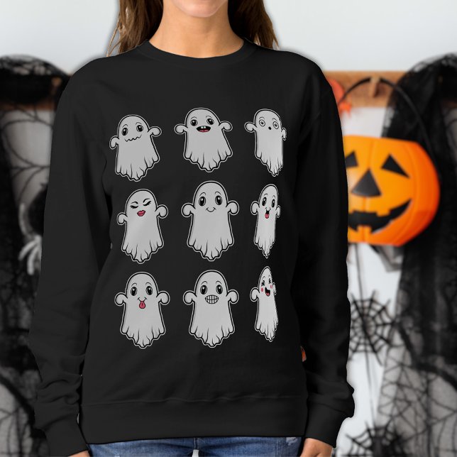 Camiseta Fantasmas Com Várias Expressões Faciais Halloween (Cute design for the Halloween season.)