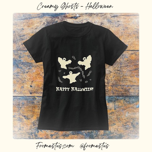 Camiseta Fantasmas cremosos - Feliz Halloween! (Criador carregado)