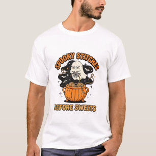 Camiseta Fantasmas de Fio Assustador de Halloween