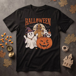 Camiseta Fantasmas de Halloween, Abóbora & Bruxa – Assustad