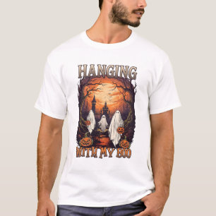Camiseta Fantasmas de Halloween de Boo Pendurados Abóboras