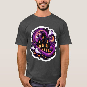 Camiseta Fantasmas de Halloween, Pumpkins e Bats