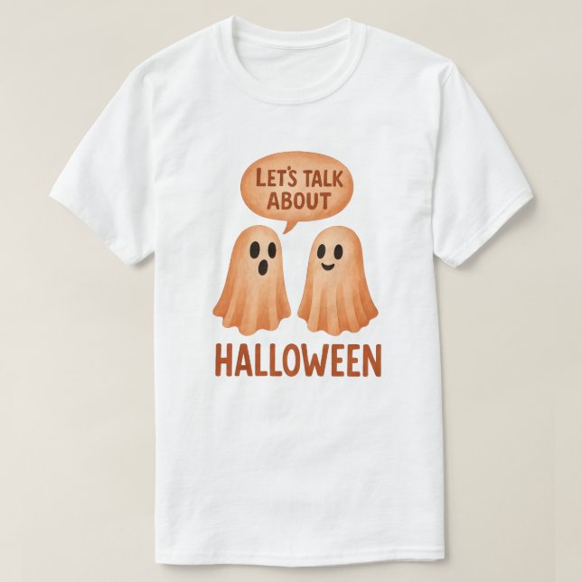 Camiseta Fantasmas Discutindo Halloween (Frente do Design)