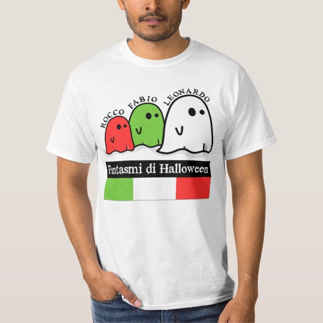 Camiseta Fantasmas do Halloween Italiano, Fantasmi di Hallo (Frente)