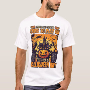 Camiseta Fantasmas Duendes Halloween Venha Jogar Outubro As