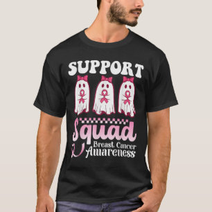 Camiseta Fantasmas E Cancer De Mama Em Quadrado De Suporte