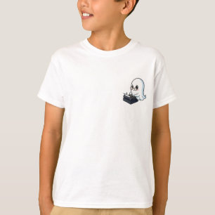 Camiseta Fantasmas estudiosos digitando na máquina de escre