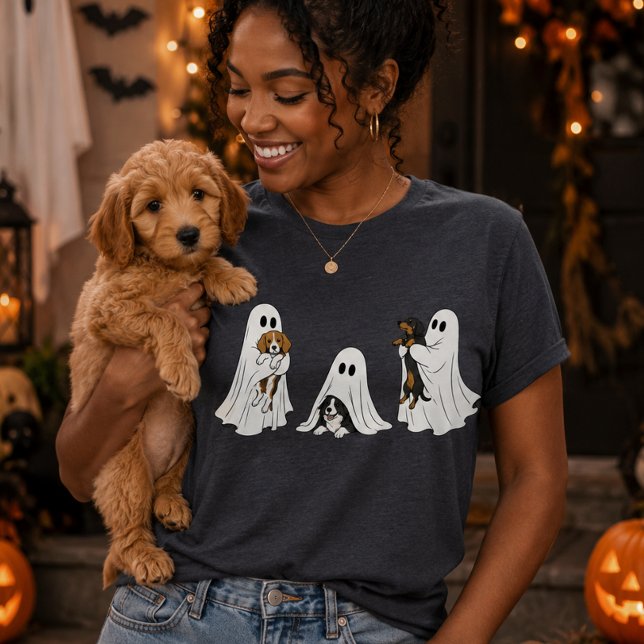 Camiseta Fantasmas Fofos com Cachorrinhos (Criador carregado)