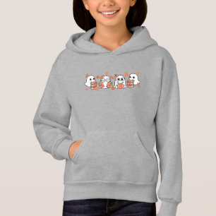 Camiseta Fantasmas Fofos Lendo Livros Design de Outono