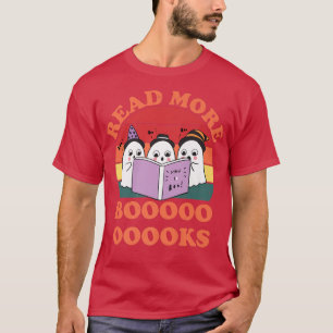 Camiseta Fantasmas Lendo Livros Professor Halloween Bibliot