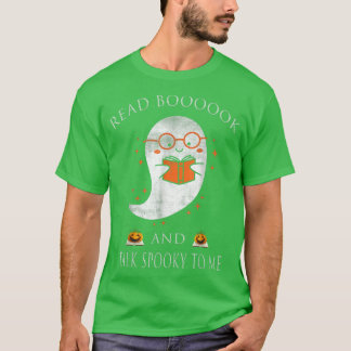 Camiseta Fantasmas Lendo Livros Professor Halloween Bibliot
