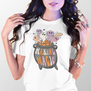 CAMISETA FANTASMAS MÁGICAS DO FAZER DE HALLOWEEN CAULDRON