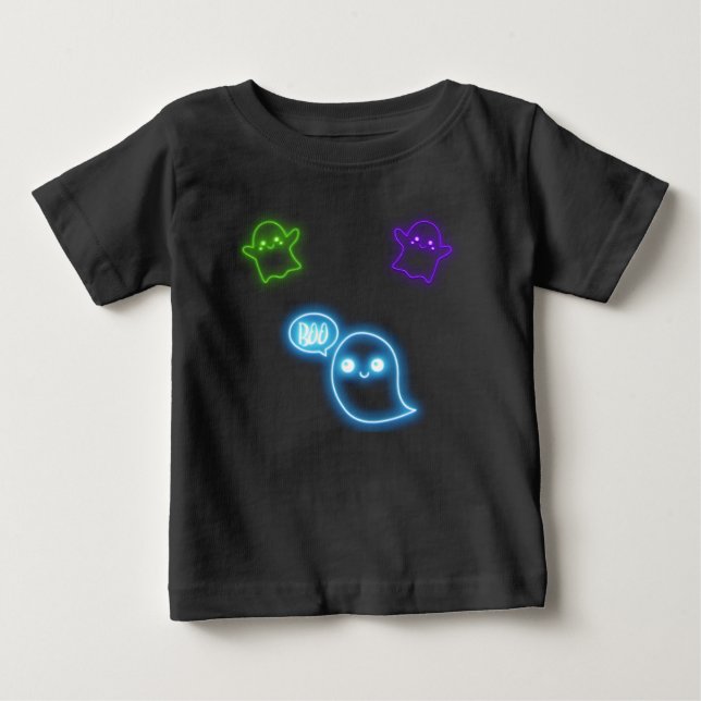 Camiseta Fantasmas Neon de Halloween (Frente)