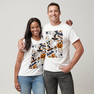 Camiseta Fantasmas Spooky e Monstros Cute Assustadores
