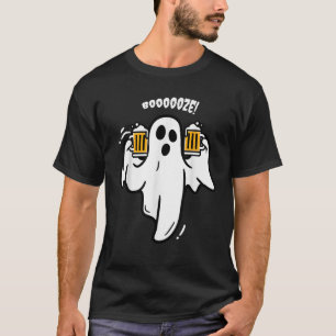 Camiseta Fantasminha Bebendo Cerveja Fantasia de Halloween 