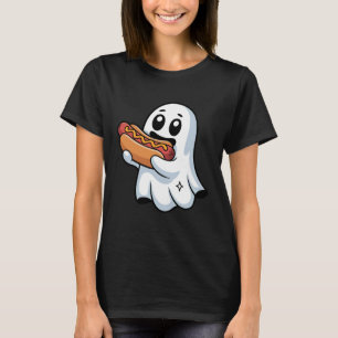 Camiseta Fantasminha Comendo Fantasia de Cachorro Quente Ha