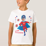 Camiseta Fantástico americano Super Herói Boy Birthday Trem<br><div class="desc">Seu Filho é um Super-Herói... ! Adicione seu rosto. Para obter melhores resultados: use um retrato de alta qualidade. Escolha "personalizar mais". Você deve usar a função de escala e as teclas de seta para mover a imagem ao redor para que a face fique no ponto direito. Pressione o botão...</div>