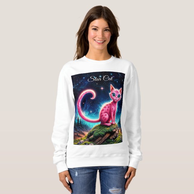 Camiseta Fantástico animal rosa e bonito no vale estrelado  (Frente Completa)