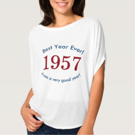 Camiseta Fantástico de 1957 das mulheres: Melhor Ano! Camis
