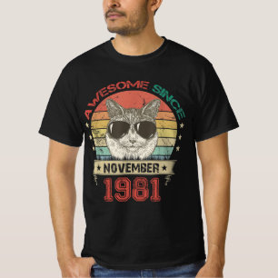 Camiseta Fantástico Desde Novembro De 1981 Cat Lover
