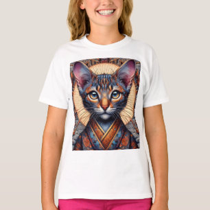 Camiseta Fantástico felino ornado mítico régio