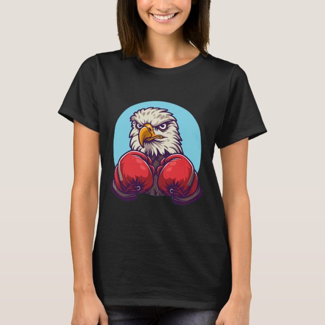 Camiseta Fantástico Traje de Águia de Boxe Com Luvas Legais (Frente)