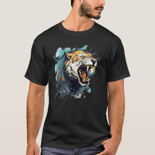 Camiseta Fantástico Traje de Gato Sabre de Dentes da Era do