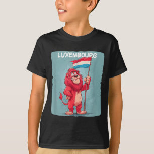 Camiseta Fantástico traje de leão da bandeira do Luxemburgo