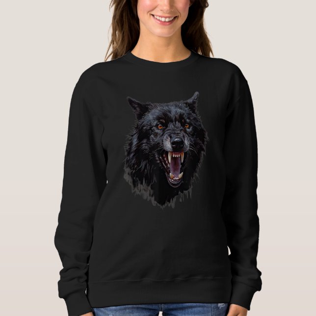 Camiseta Fantasy Angry Wolf Motif Illustration Wolf (Frente)