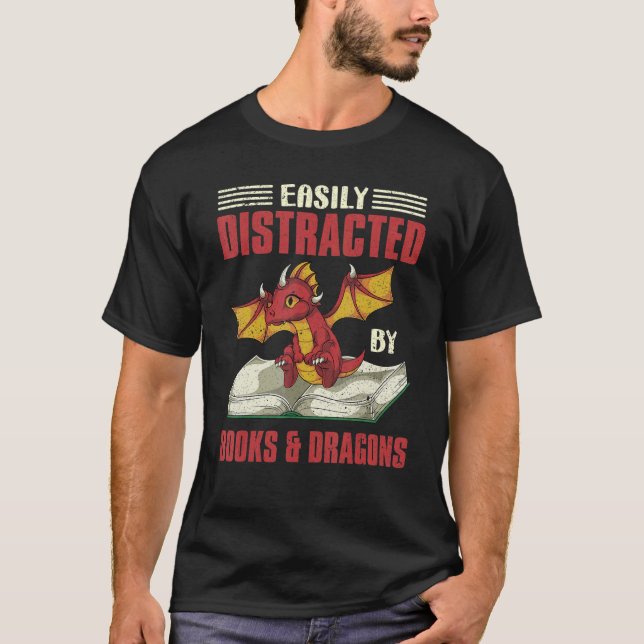Camiseta Fantasy Animal Book Dragon Bookworms Leitura de Ne (Frente)