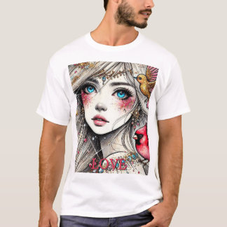 Camiseta Fantasy Anime Manga Girl Asuka Tshirt Ruby