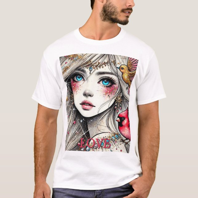 Camiseta Fantasy Anime Manga Girl Asuka Tshirt Ruby (Frente)