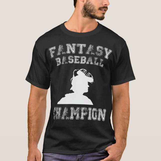 Camiseta Fantasy Baseball Design Champion baseball heart s  (Frente)